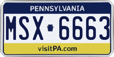 PA license plate MSX6663