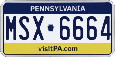 PA license plate MSX6664