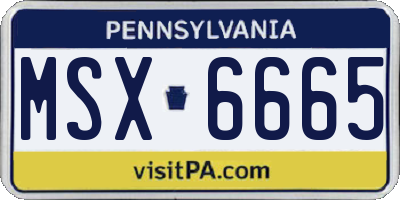 PA license plate MSX6665
