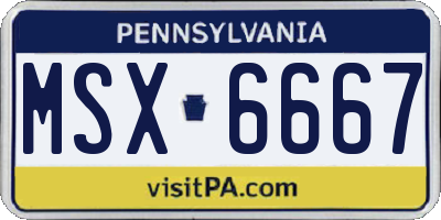 PA license plate MSX6667
