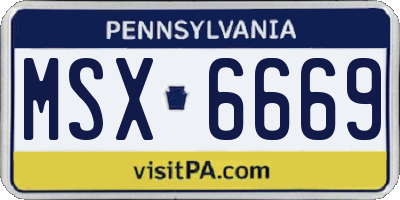 PA license plate MSX6669