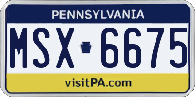 PA license plate MSX6675