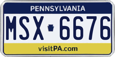 PA license plate MSX6676