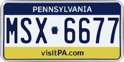 PA license plate MSX6677