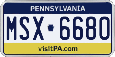 PA license plate MSX6680