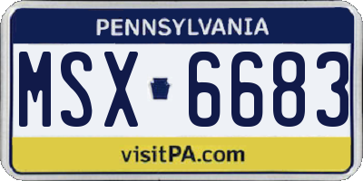 PA license plate MSX6683