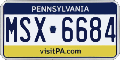 PA license plate MSX6684