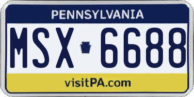 PA license plate MSX6688