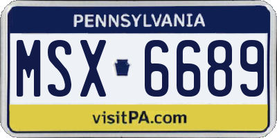 PA license plate MSX6689