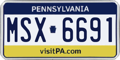 PA license plate MSX6691