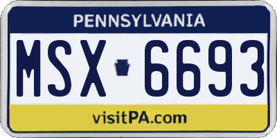 PA license plate MSX6693