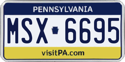 PA license plate MSX6695