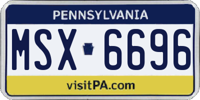 PA license plate MSX6696