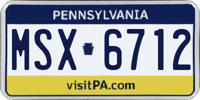PA license plate MSX6712