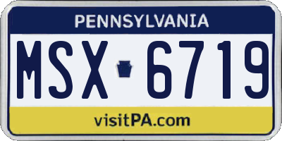 PA license plate MSX6719