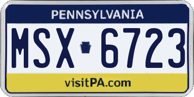 PA license plate MSX6723