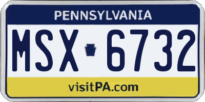 PA license plate MSX6732