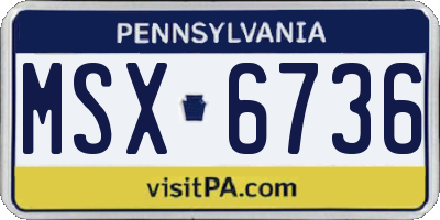 PA license plate MSX6736