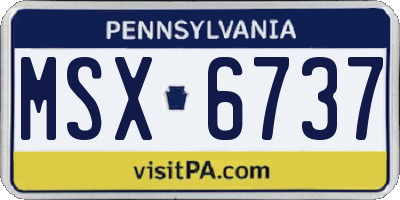 PA license plate MSX6737