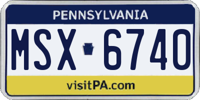 PA license plate MSX6740