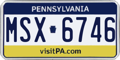 PA license plate MSX6746