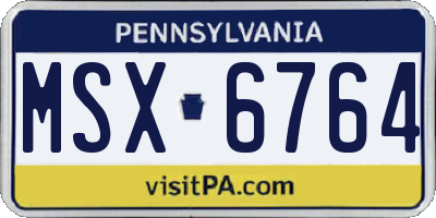 PA license plate MSX6764