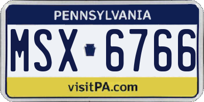 PA license plate MSX6766