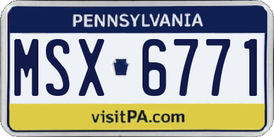 PA license plate MSX6771