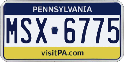 PA license plate MSX6775