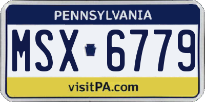 PA license plate MSX6779