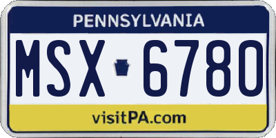 PA license plate MSX6780