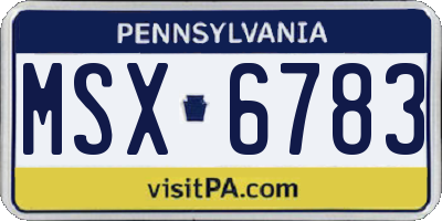 PA license plate MSX6783