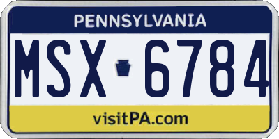 PA license plate MSX6784