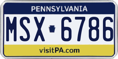 PA license plate MSX6786