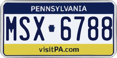 PA license plate MSX6788