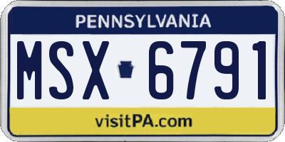 PA license plate MSX6791