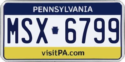 PA license plate MSX6799