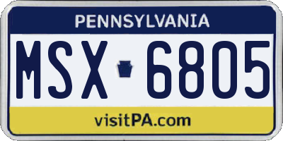 PA license plate MSX6805