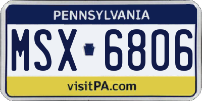 PA license plate MSX6806
