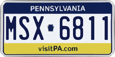 PA license plate MSX6811