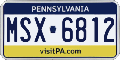 PA license plate MSX6812