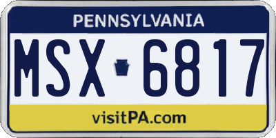 PA license plate MSX6817