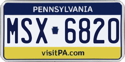 PA license plate MSX6820