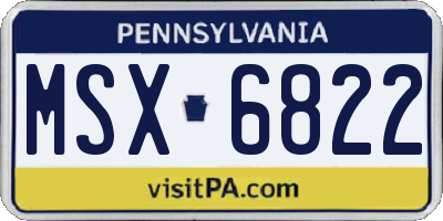 PA license plate MSX6822