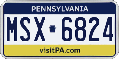 PA license plate MSX6824