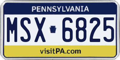 PA license plate MSX6825