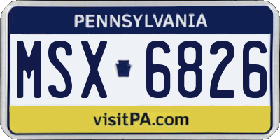 PA license plate MSX6826