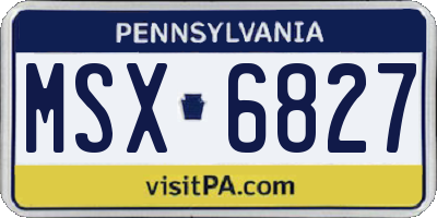 PA license plate MSX6827