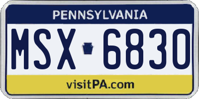 PA license plate MSX6830
