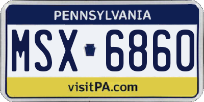 PA license plate MSX6860